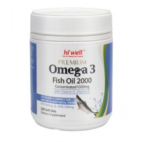 Hi Well Premium Omega 3 Fish Oil 2000 200 Soft Gels